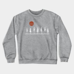 White Pine Tree Retro Sunset Crewneck Sweatshirt